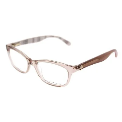 Kate Spade Brylie QGX Beige Striped White Plastic Rectangle Eyeglasses 50mm
